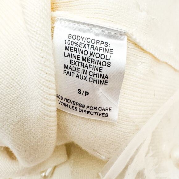 Cami Silk Cardigan Pearl Drop Accented Sweater Cream Size Small NWT - Picture 4 of 7